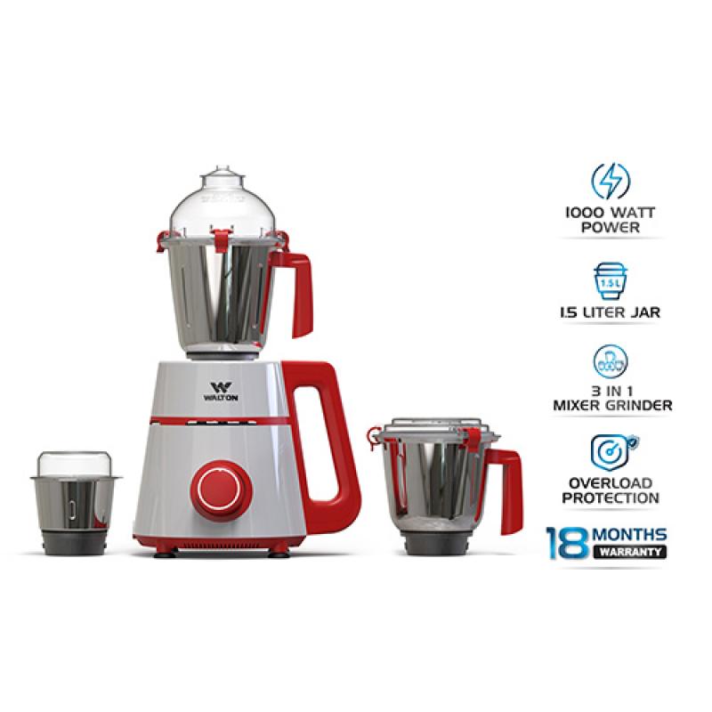 Walton 3in1 SS Heavy Duty Mixer Grinder || ওয়ালটন ৩-ইন-১ স্টেইনলেস স্টিল হেভি-ডিউটি মিক্সার গ্রাইন্ডার || WBL-15G310
