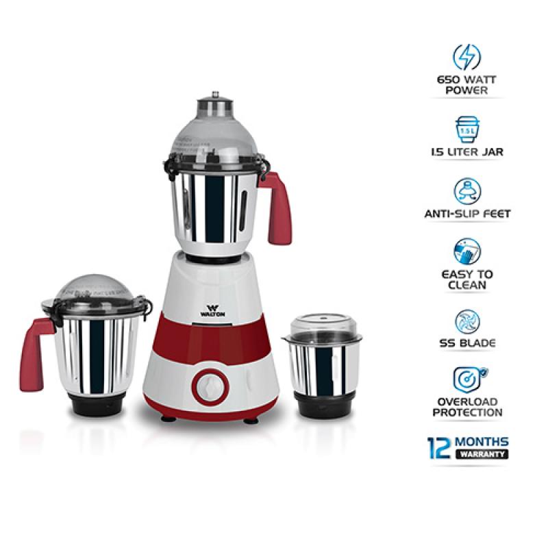 Walton 3in1 SS Heavy Duty Mixer Grinder || ওয়ালটন ৩-ইন-১ স্টেইনলেস স্টিল হেভি ডিউটি মিক্সার গ্রাইন্ডার || WBL-15SMG6