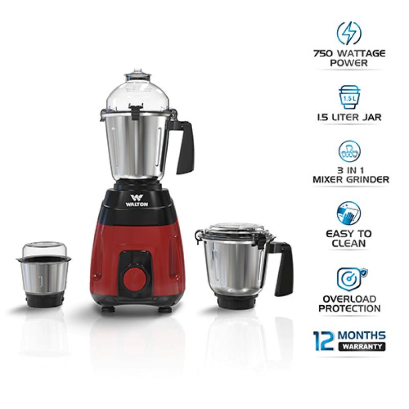 Walton 3in1 SS Heavy Duty Mixer Grinder || Walton ৩-ইন-১ এসএস হেভি ডিউটি মিক্সার গ্রাইন্ডার || WBL-15GM75N