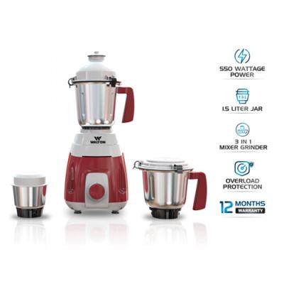 Walton 3in1 SS Heavy Duty Mixer Grinder || ওয়ালটন ৩-ইন-১ স্টেইনলেস স্টিল হেভি ডিউটি মিক্সার গ্রাইন্ডার || WBL-15GM55